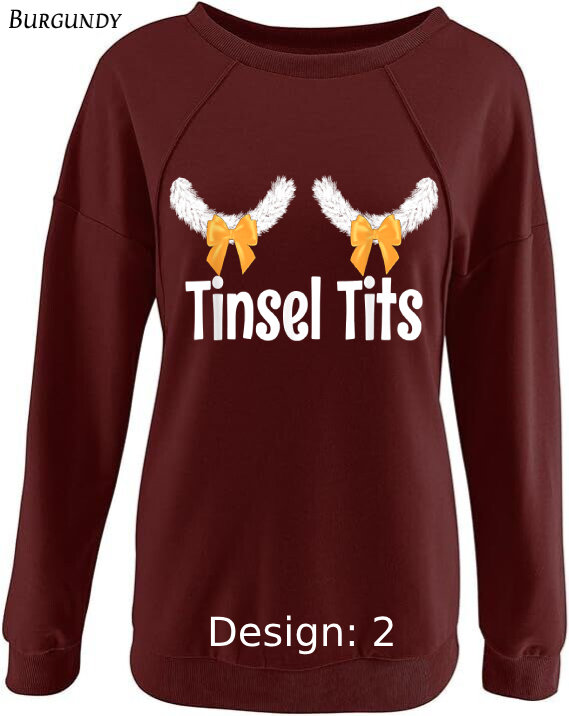 Sweatshirt Women's Christmas Tinsel Tits Sweatshirt | Custom Sweatshirt