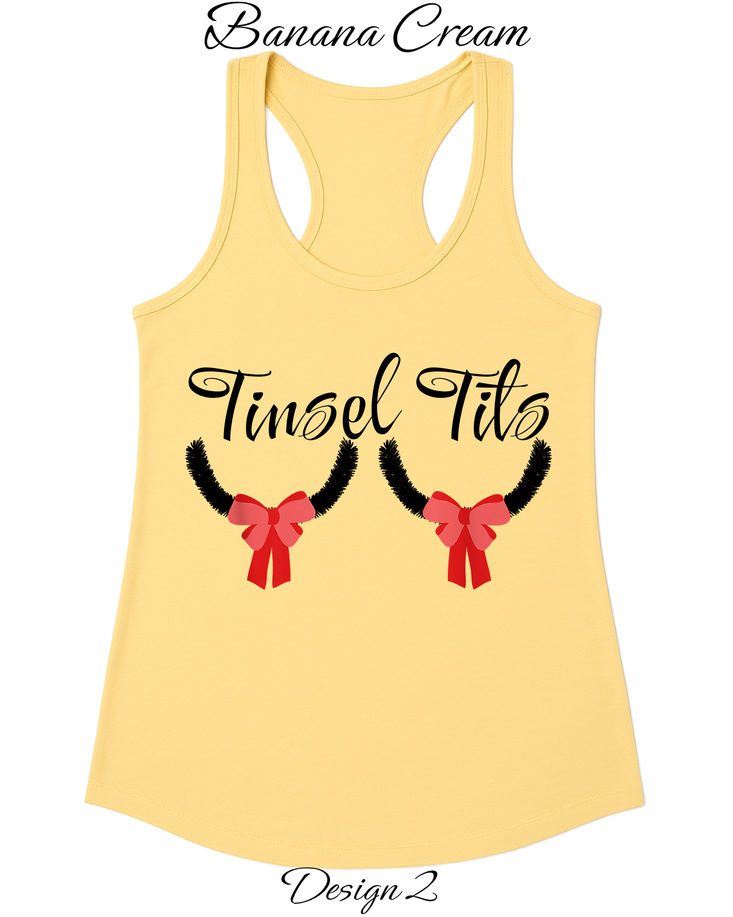 Custom Women's Tank Tops & Tees | Christmas Tinsel Tits Inspired Tee