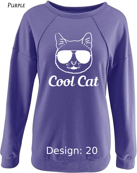Sweatshirt Women's Cat Sweatshirt | Custom Sweatshirt