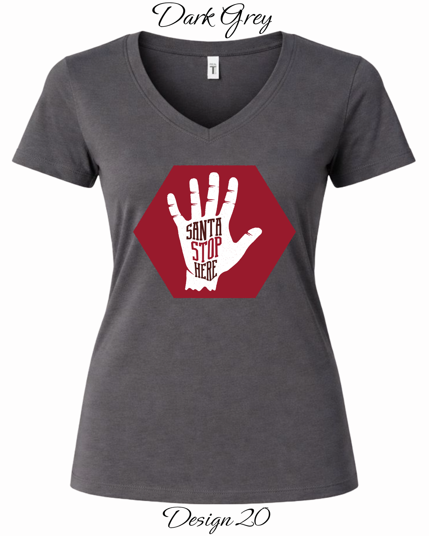 Custom Women's Tank Tops & Tees | Christmas Funny Christmas Santa Themed Tee