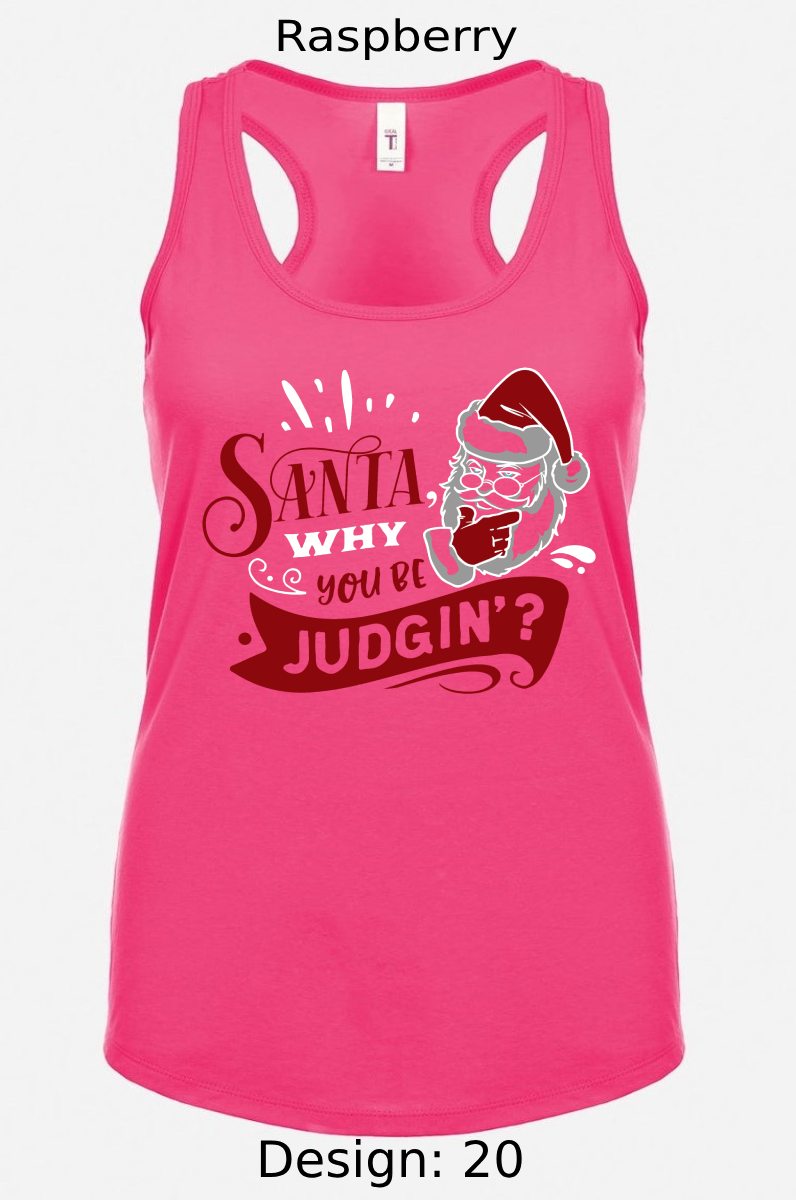 Shirts Women's Customized Tank Tops & Shirts | Christmas Funny Santa Themed Tee