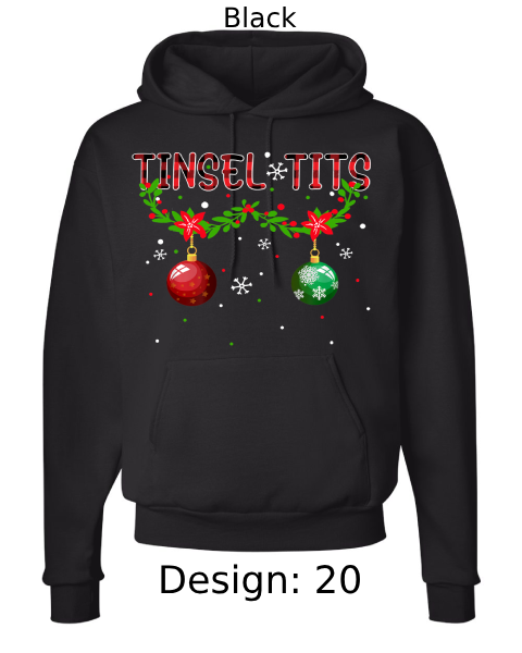 Unisex Christmas Jingle Balls & Tinsel Tits Hoodie Sweatshirt | Custom Hoodie