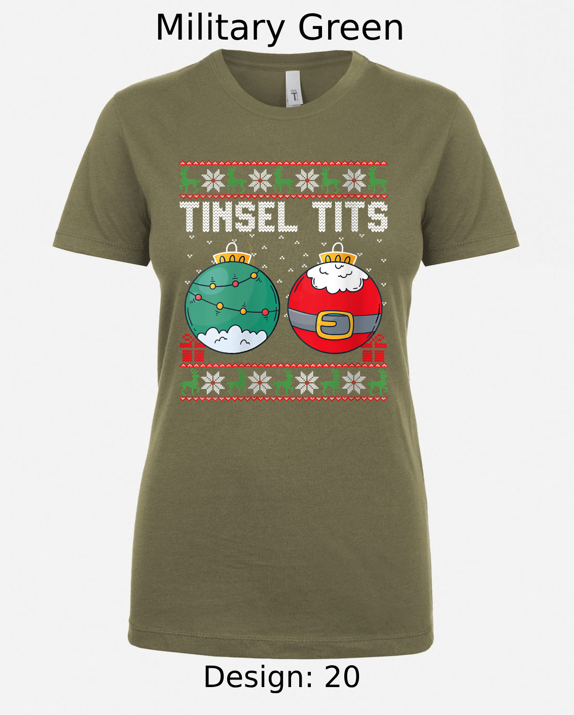 Shirts Women's Customized Tank Tops & Shirts | Christmas Tinsel Tits Themed Tee