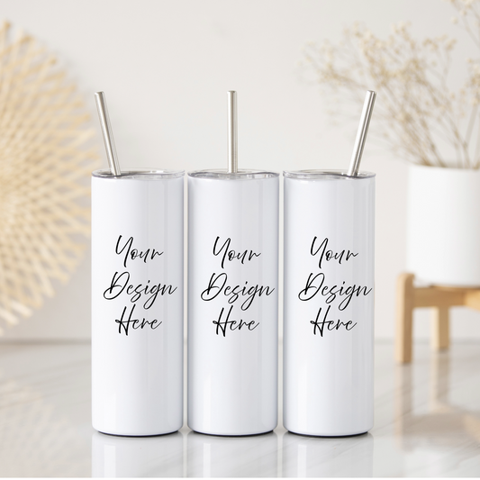 Custom Tumbler Personalized 20 oz Skinny Tumbler | Design Your Own Tumbler