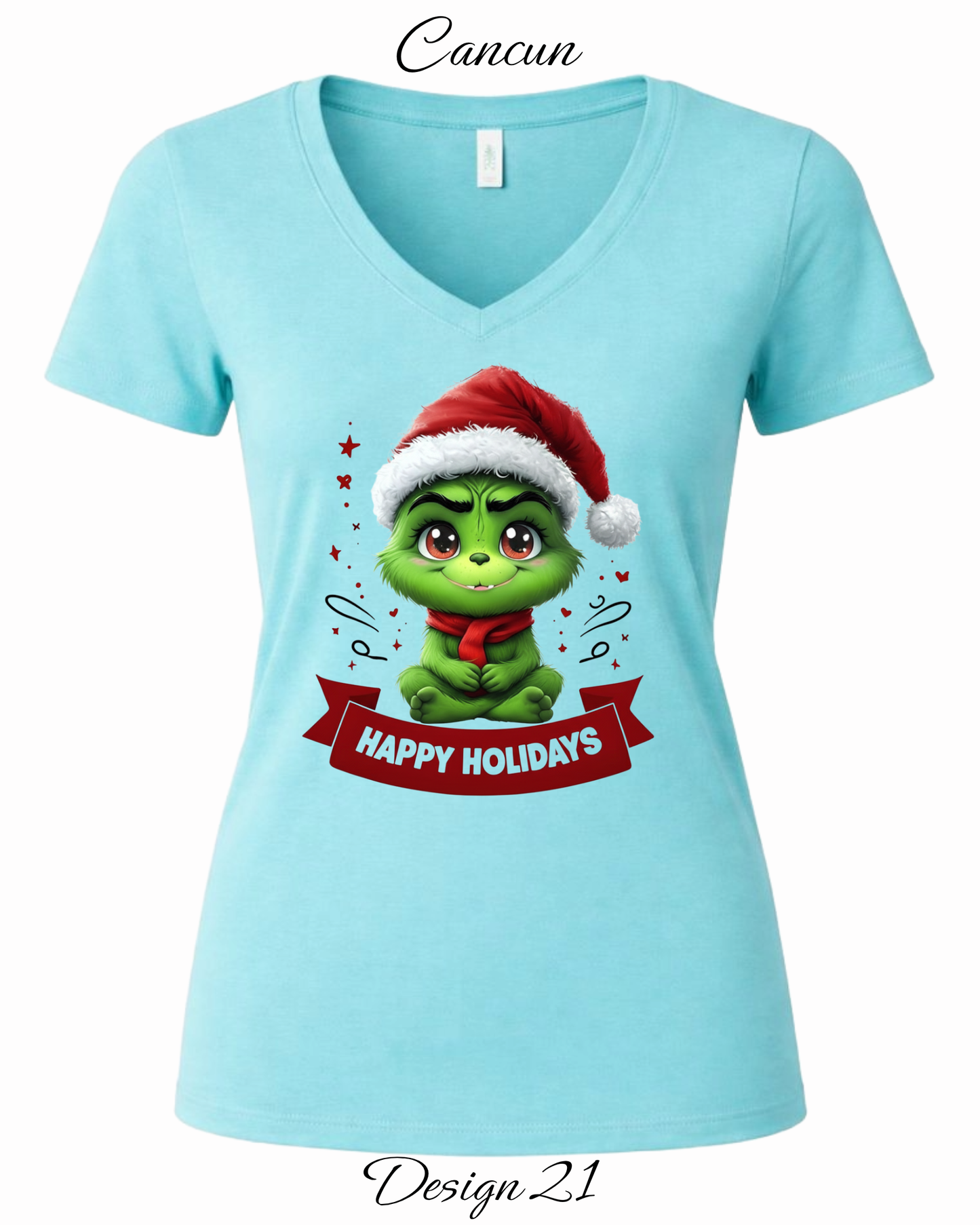 Custom Women's Tank Tops & Tees | Christmas Funny Grinch Inspired Tee