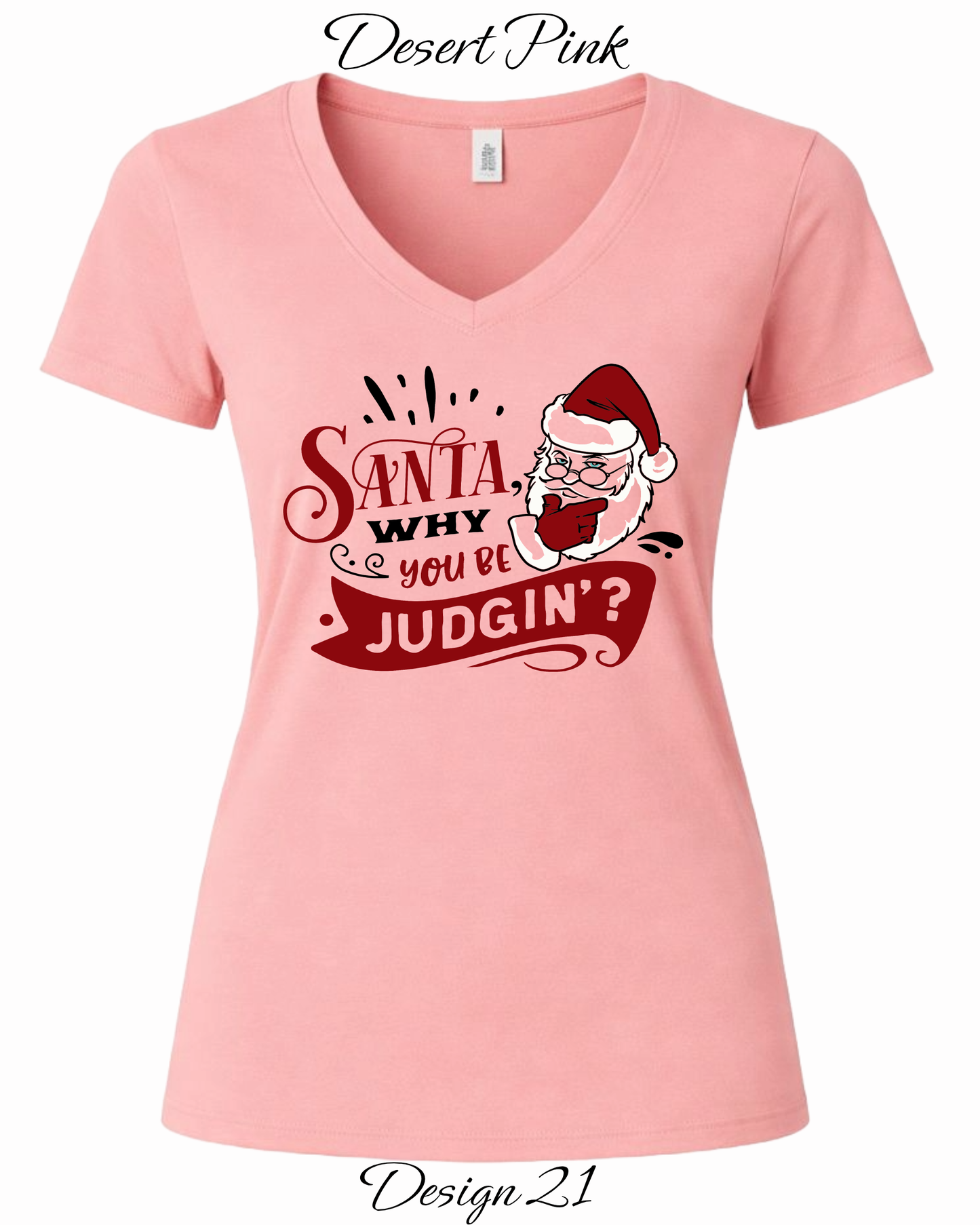 Custom Women's Tank Tops & Tees | Christmas Funny Christmas Santa Themed Tee