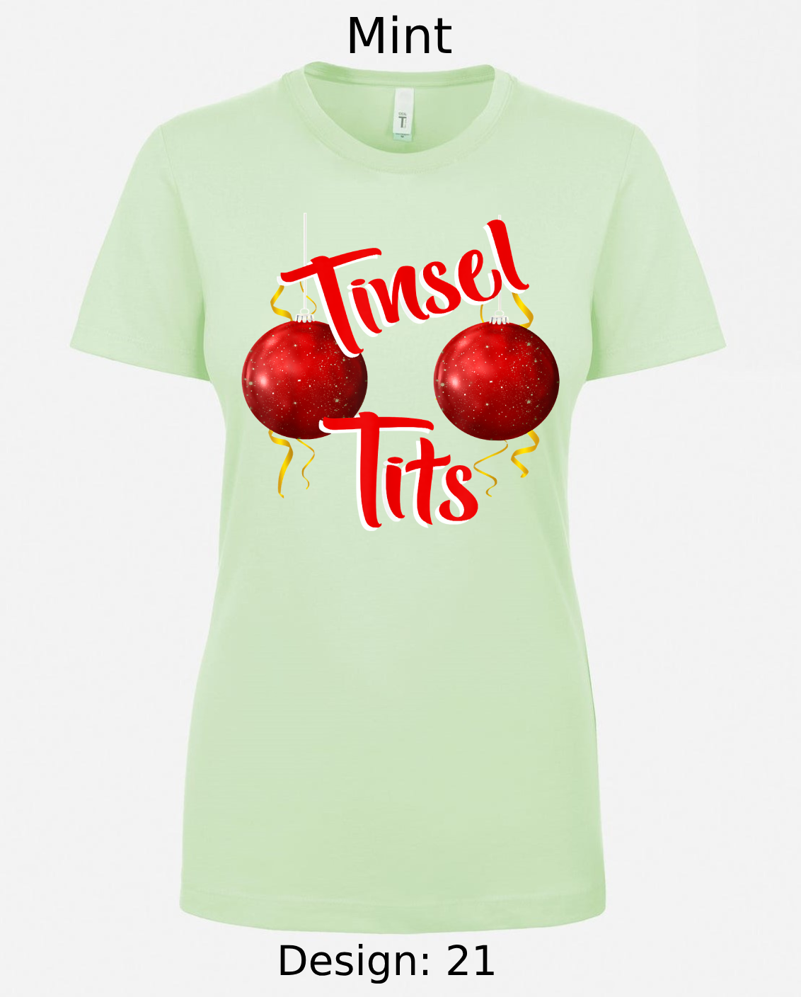 Shirts Women's Customized Tank Tops & Shirts | Christmas Tinsel Tits Themed Tee