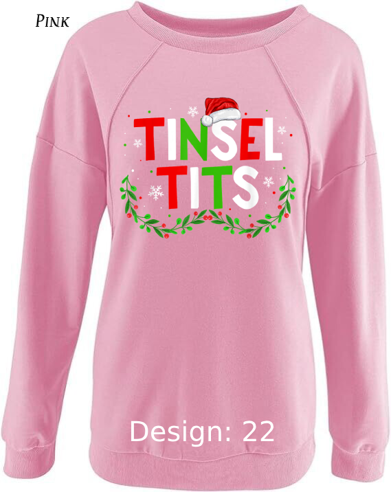 Sweatshirt Women's Christmas Tinsel Tits Sweatshirt | Custom Sweatshirt