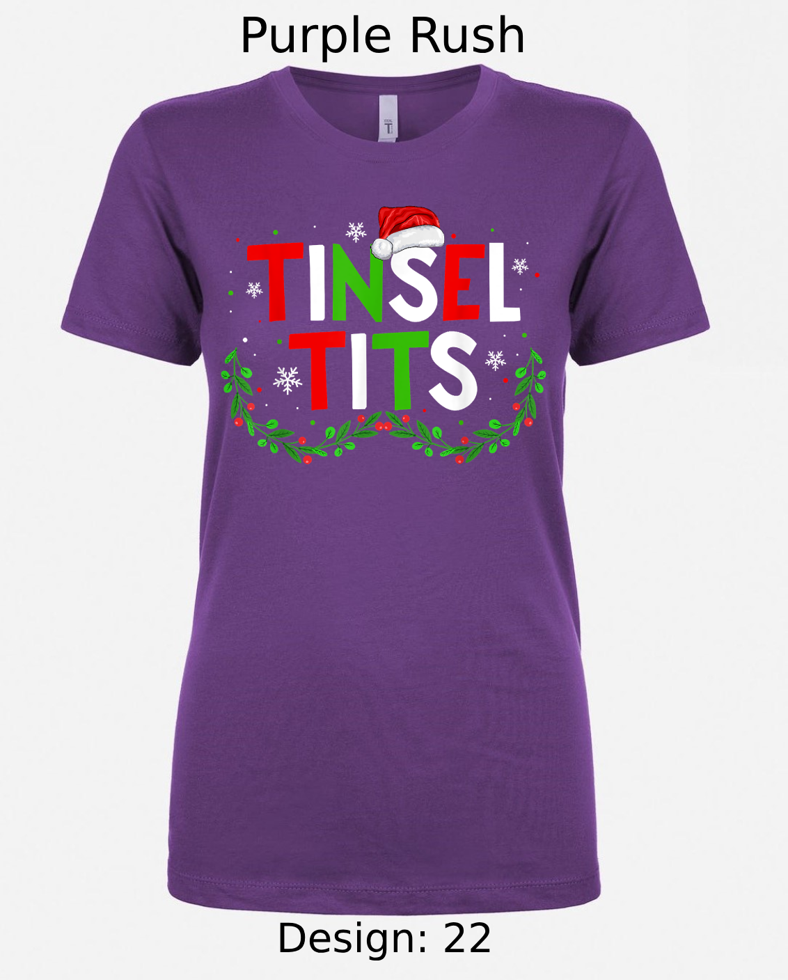 Shirts Women's Customized Tank Tops & Shirts | Christmas Tinsel Tits Themed Tee