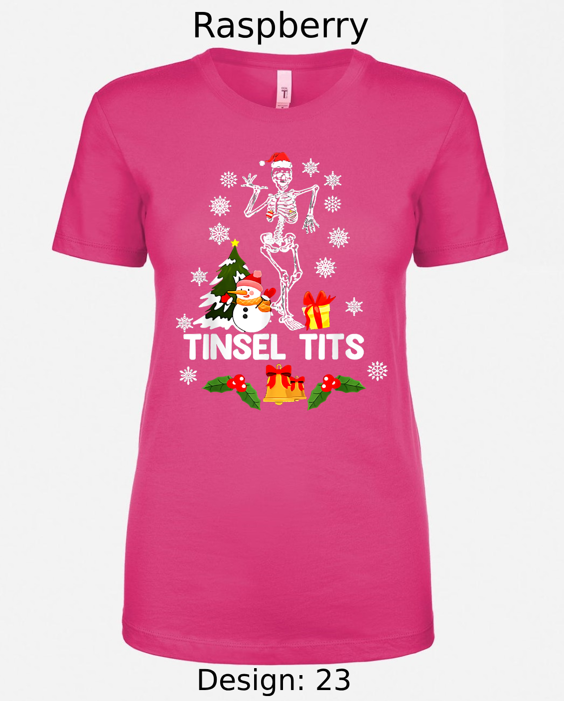 Shirts Women's Customized Tank Tops & Shirts | Christmas Tinsel Tits Themed Tee