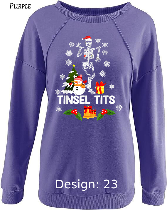Sweatshirt Women's Christmas Tinsel Tits Sweatshirt | Custom Sweatshirt