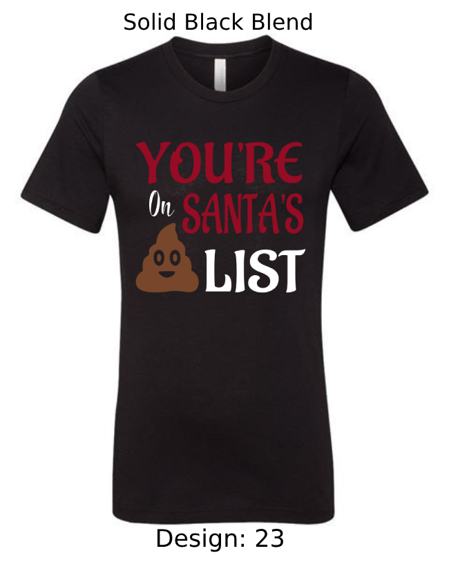 Shirts Men's Customized T-Shirts | Christmas Funny Santa Themed Tee