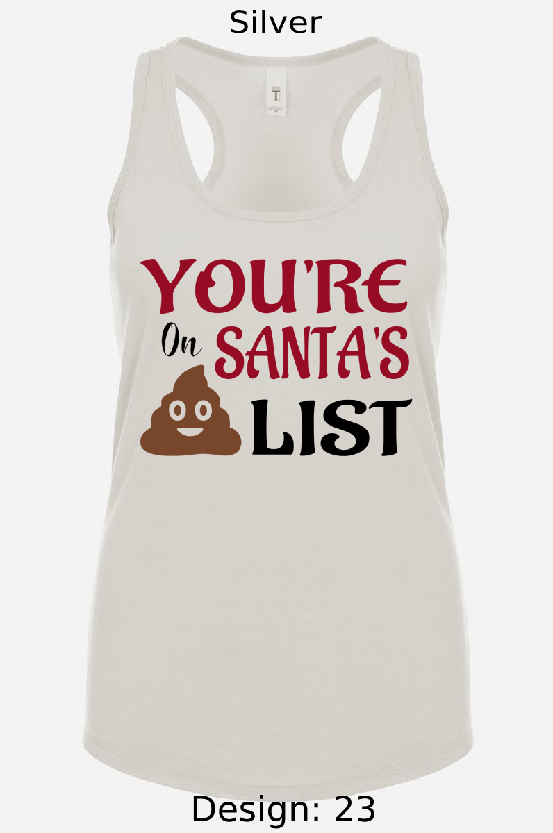 Shirts Women's Customized Tank Tops & Shirts | Christmas Funny Santa Themed Tee