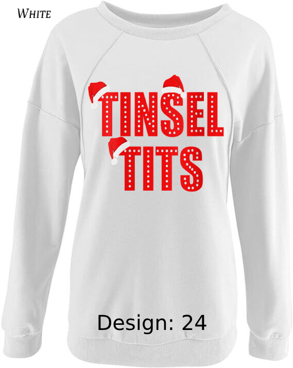 Sweatshirt Women's Christmas Tinsel Tits Sweatshirt | Custom Sweatshirt