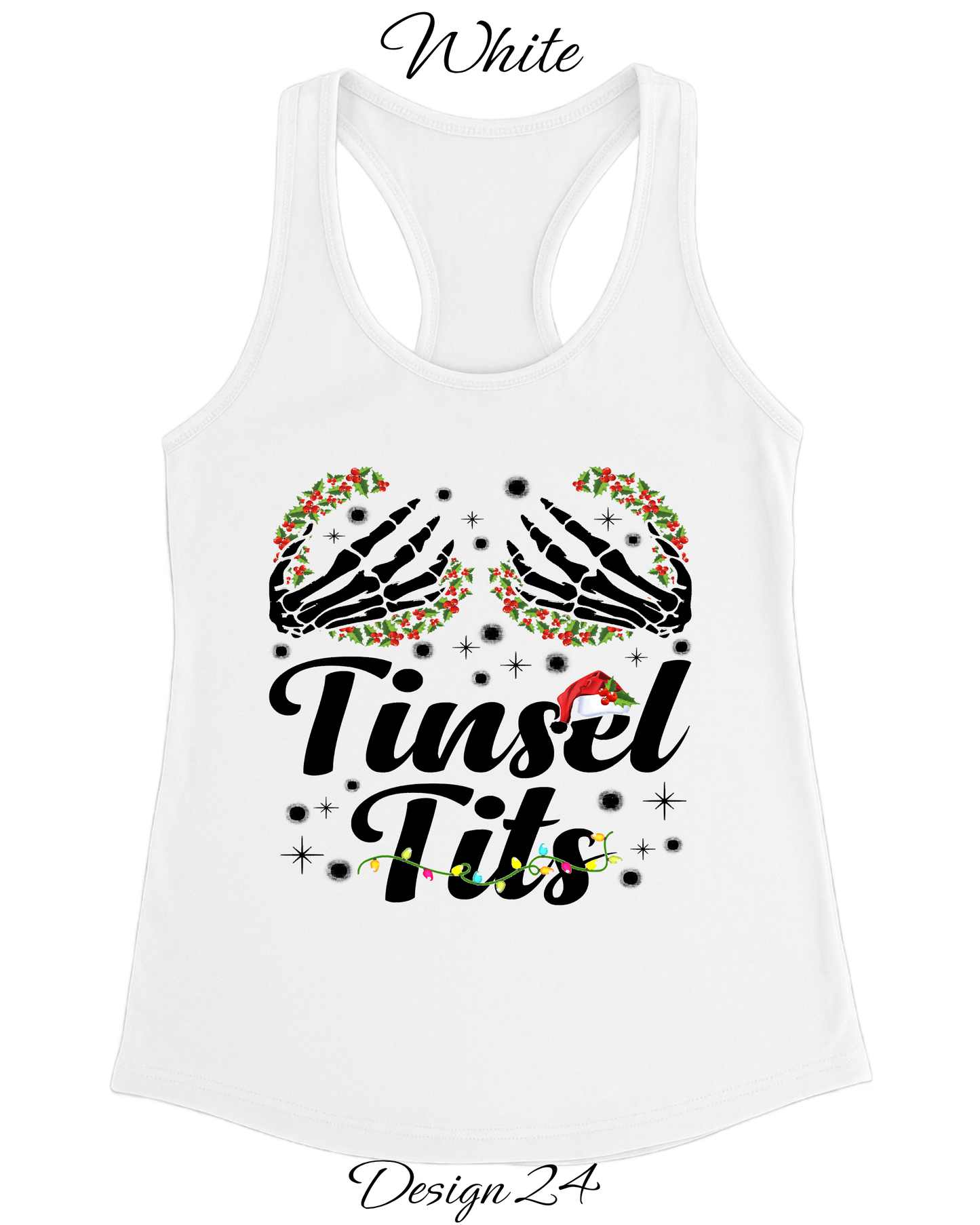 Custom Women's Tank Tops & Tees | Christmas Tinsel Tits Inspired Tee