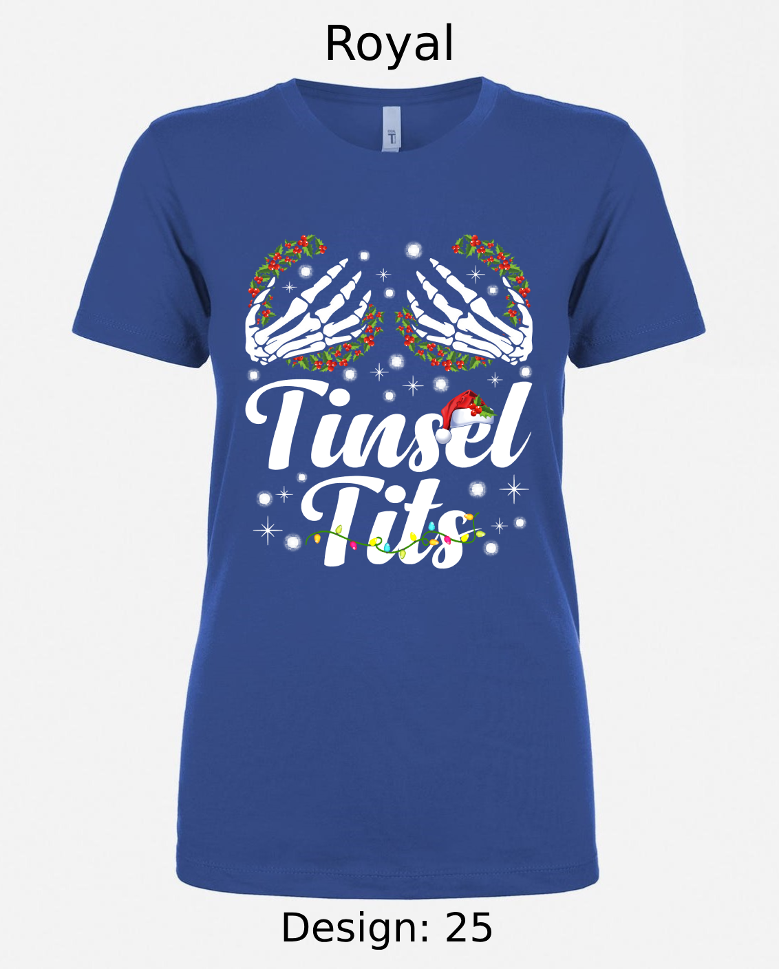 Shirts Women's Customized Tank Tops & Shirts | Christmas Tinsel Tits Themed Tee
