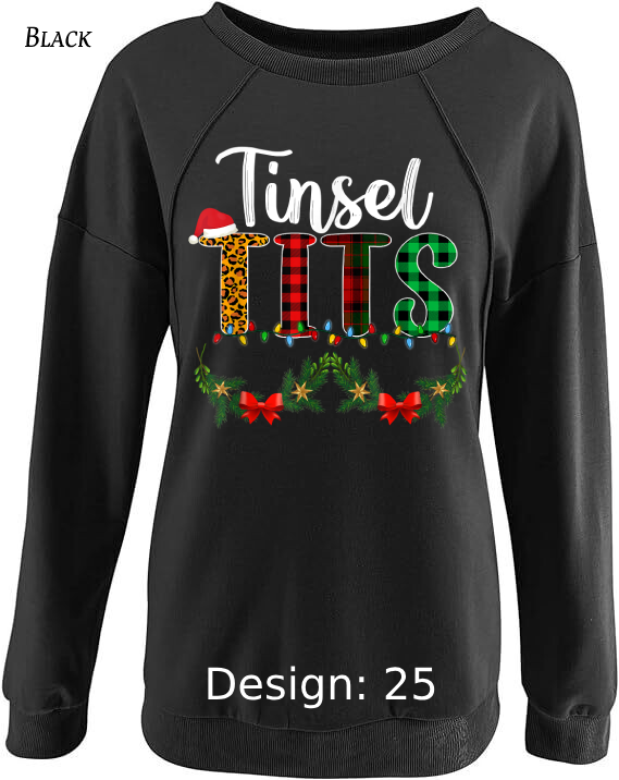 Sweatshirt Women's Christmas Tinsel Tits Sweatshirt | Custom Sweatshirt
