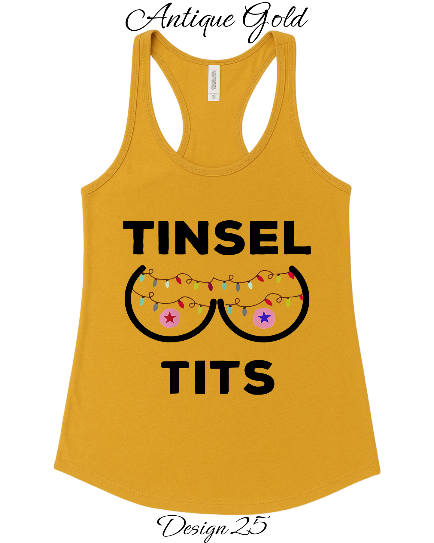Custom Women's Tank Tops & Tees | Christmas Tinsel Tits Inspired Tee