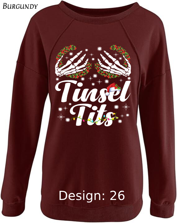 Sweatshirt Women's Christmas Tinsel Tits Sweatshirt | Custom Sweatshirt