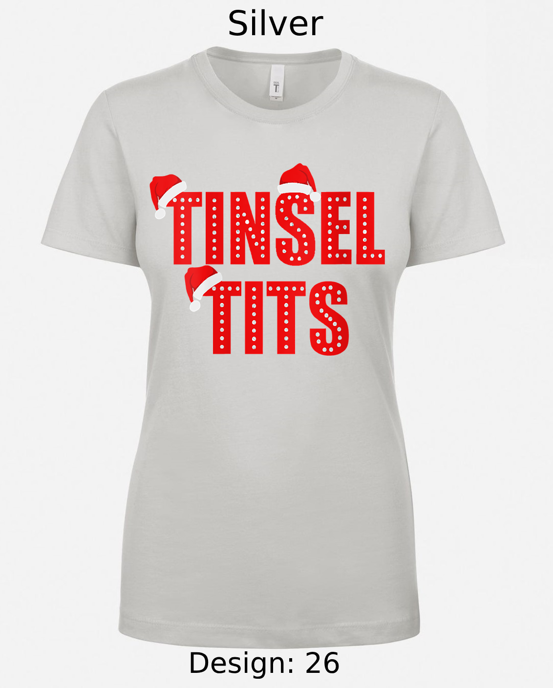 Shirts Women's Customized Tank Tops & Shirts | Christmas Tinsel Tits Themed Tee