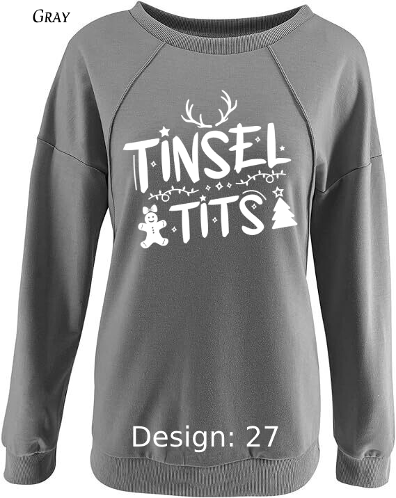 Sweatshirt Women's Christmas Tinsel Tits Sweatshirt | Custom Sweatshirt
