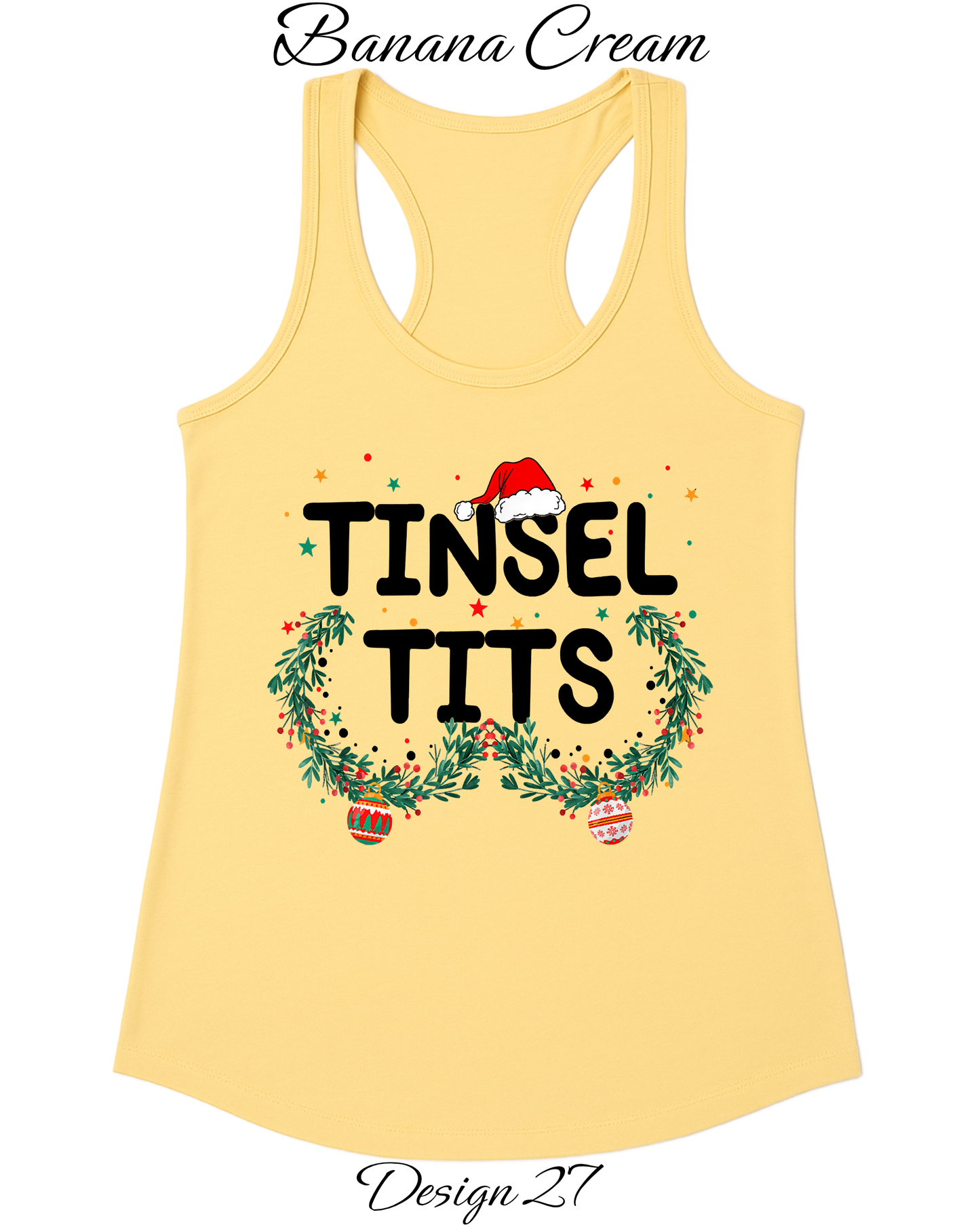 Custom Women's Tank Tops & Tees | Christmas Tinsel Tits Inspired Tee