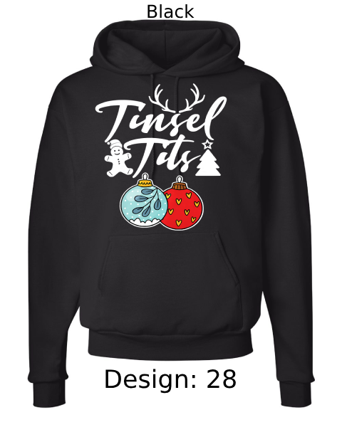 Unisex Christmas Jingle Balls & Tinsel Tits Hoodie Sweatshirt | Custom Hoodie