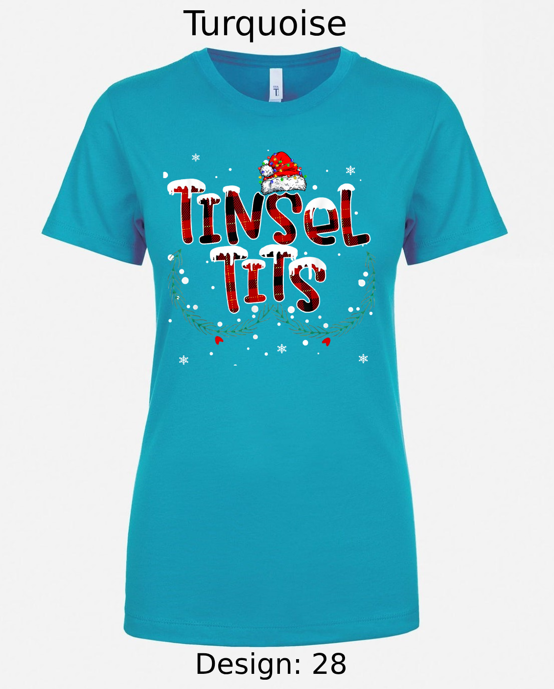 Shirts Women's Customized Tank Tops & Shirts | Christmas Tinsel Tits Themed Tee
