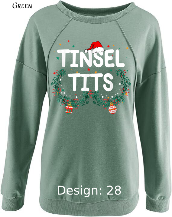Sweatshirt Women's Christmas Tinsel Tits Sweatshirt | Custom Sweatshirt