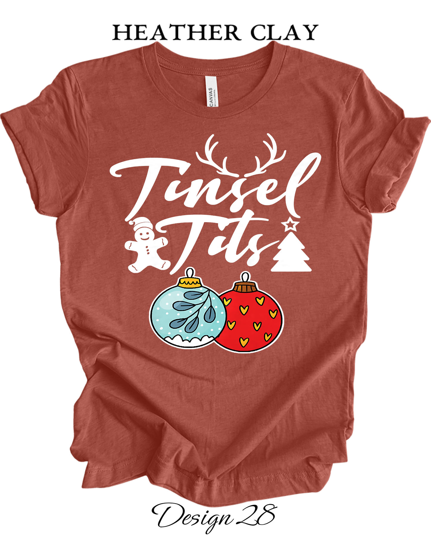 Custom Tee Unisex Crew Neck T-Shirts | Christmas Jingle Balls & Tinsel Tits Inspired Tee