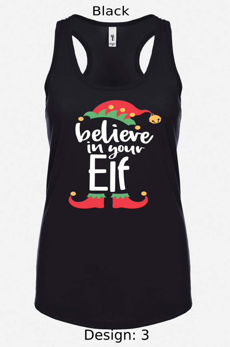 Shirts Women's Customized Tank Tops & Shirts | Christmas Funny Elf Themed Tee