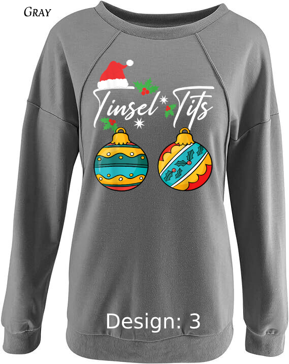 Sweatshirt Women's Christmas Tinsel Tits Sweatshirt | Custom Sweatshirt