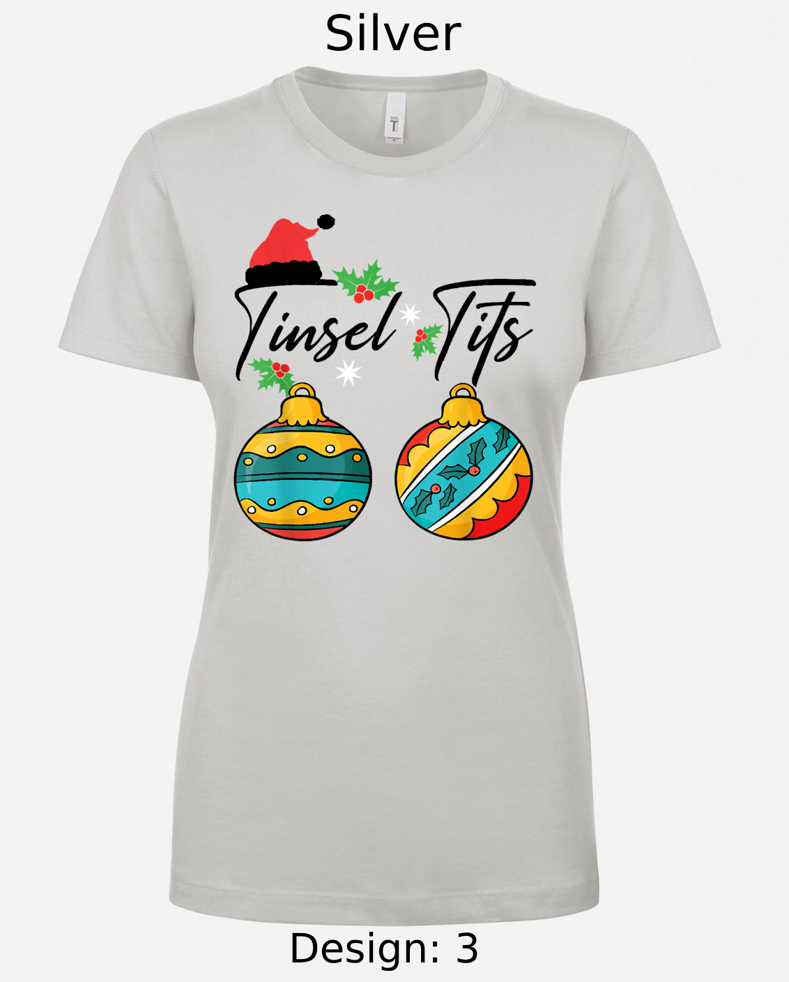 Shirts Women's Customized Tank Tops & Shirts | Christmas Tinsel Tits Themed Tee