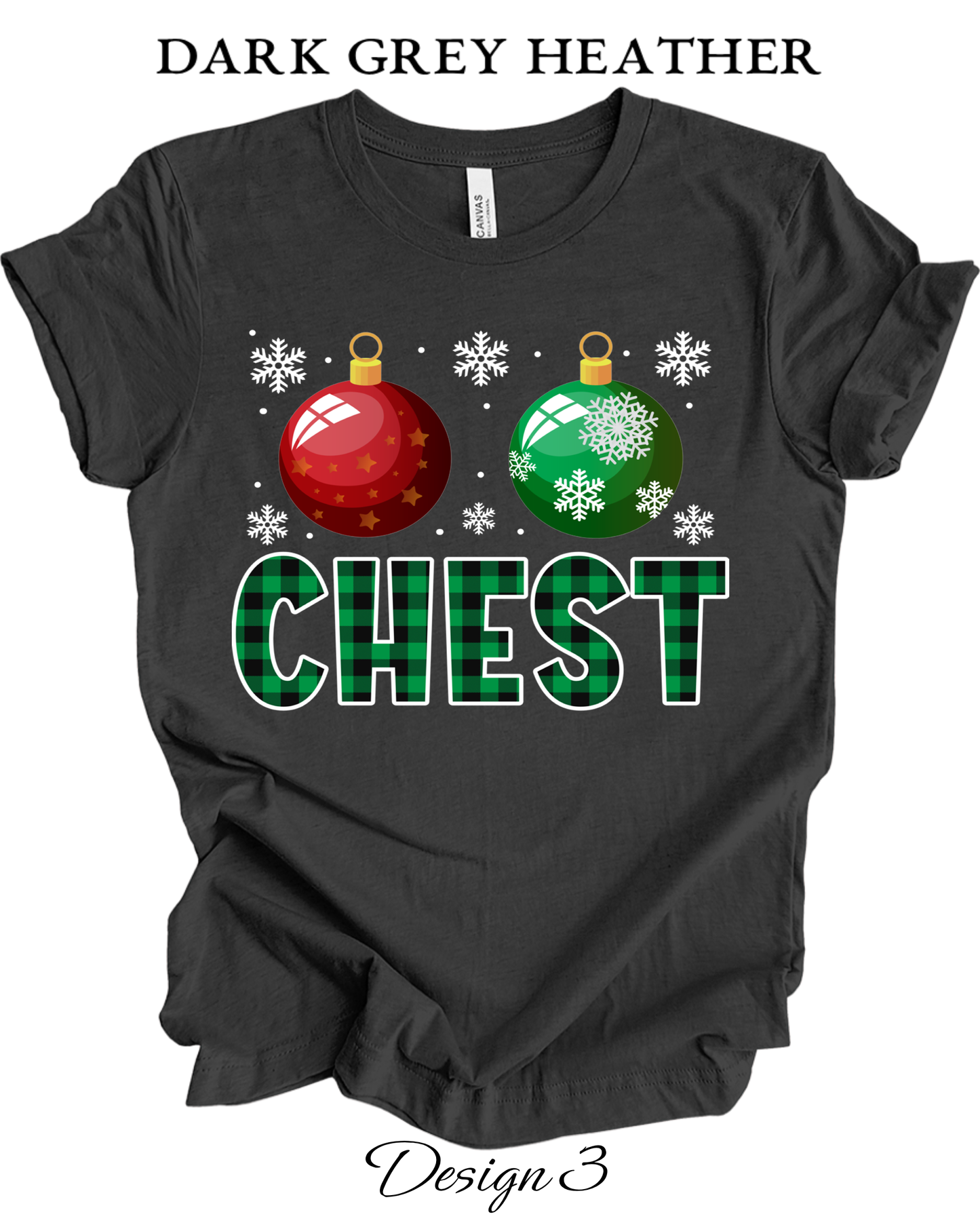 Custom Tee Unisex Crew Neck | Christmas Chest Nuts Couples Tee