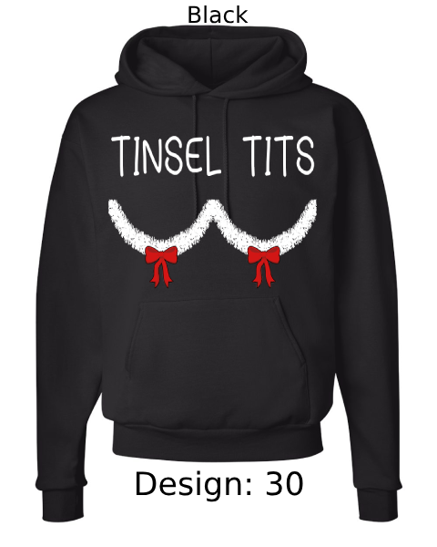 Unisex Christmas Jingle Balls & Tinsel Tits Hoodie Sweatshirt | Custom Hoodie