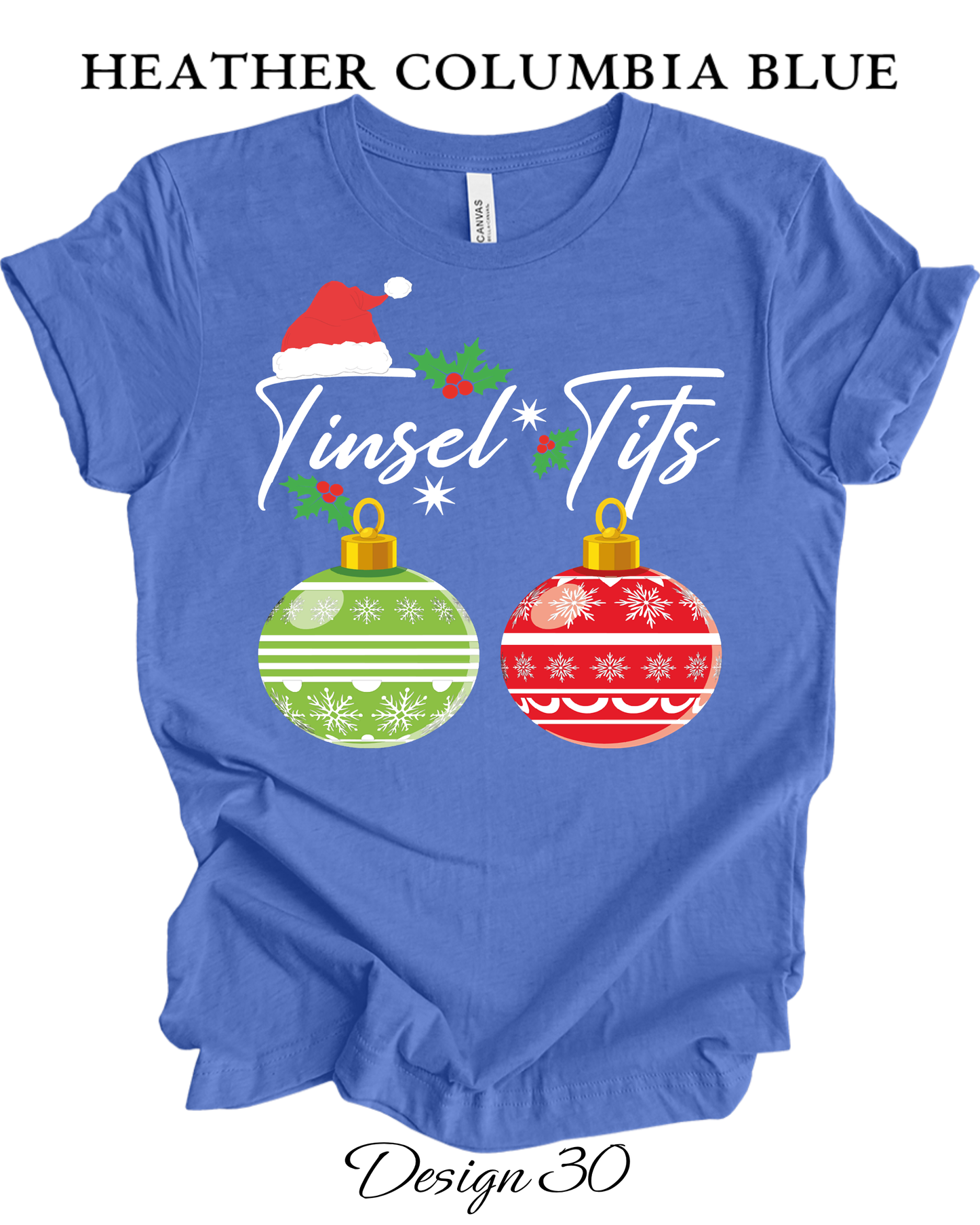 Custom Tee Unisex Crew Neck T-Shirts | Christmas Jingle Balls & Tinsel Tits Inspired Tee