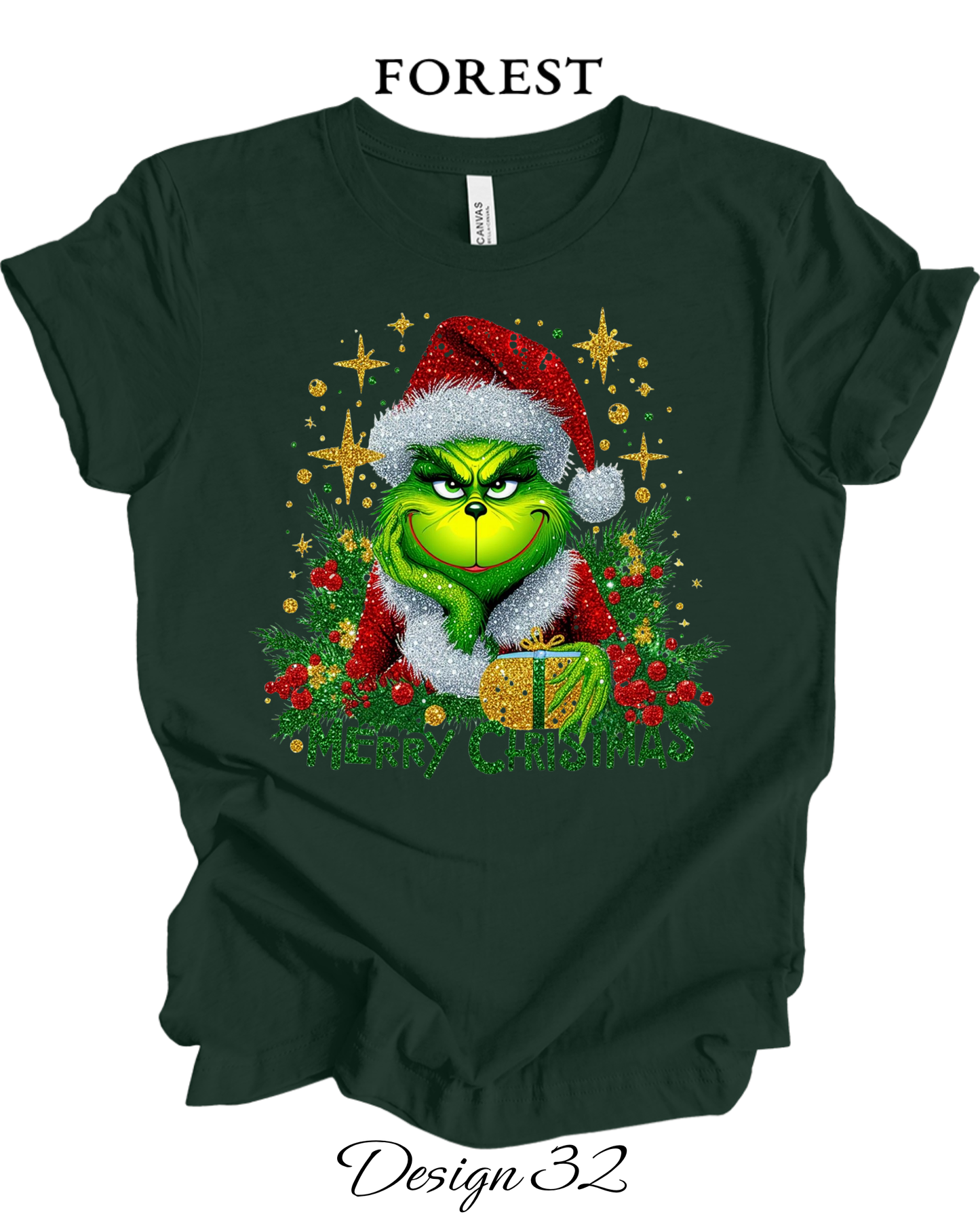 Custom Tee Unisex Crew Neck T-Shirts | Christmas Funny Grinch Inspired Tee