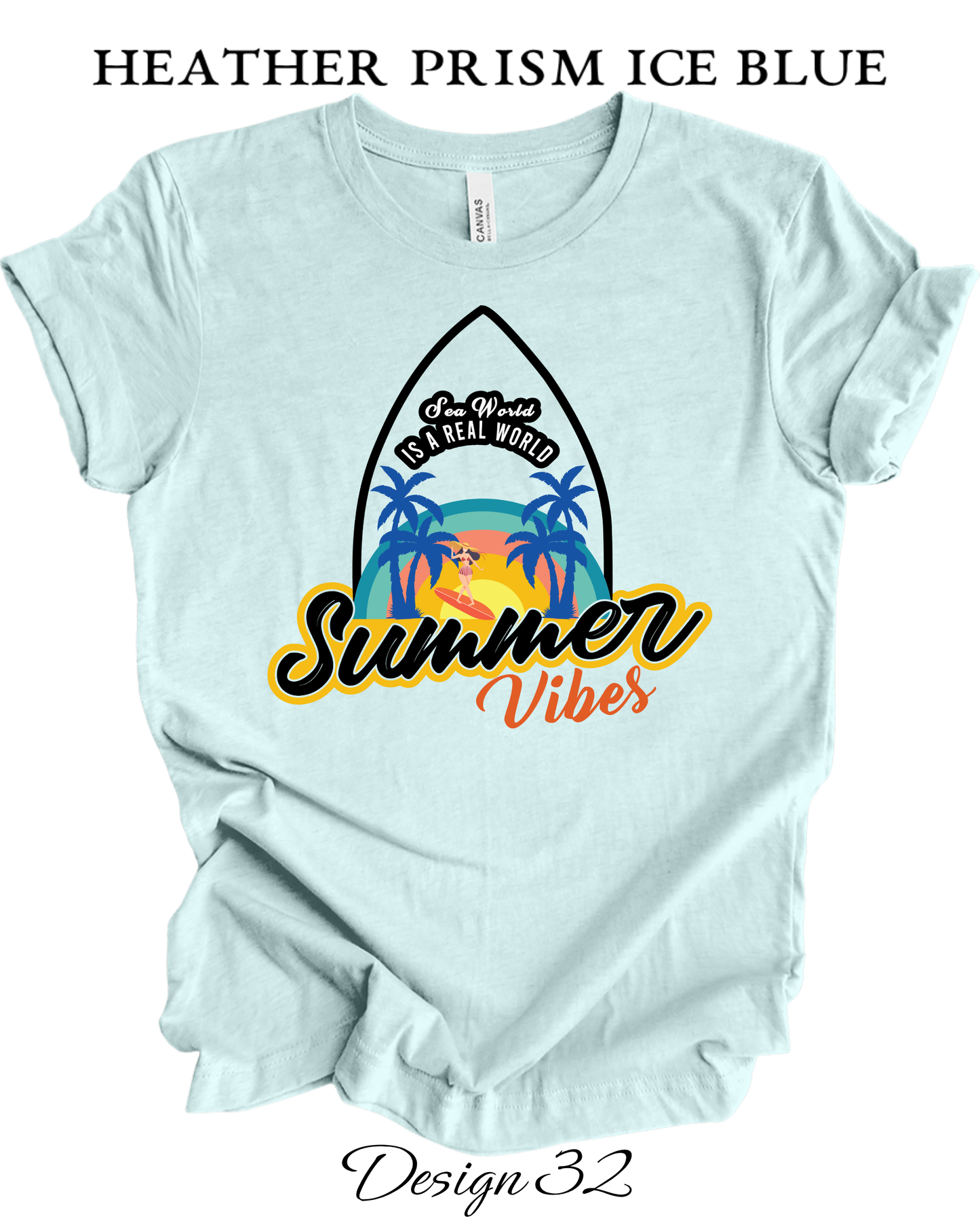 Custom Tee Unisex Crew Neck T-Shirts | Summer, Surfing, & Sunshine Inspired Tee