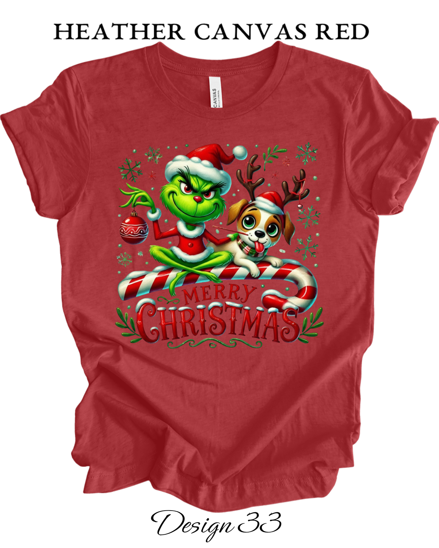 Custom Tee Unisex Crew Neck T-Shirts | Christmas Funny Grinch Inspired Tee