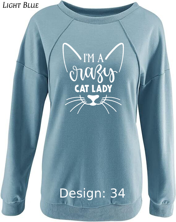 Sweatshirt Women's Cat Sweatshirt | Custom Sweatshirt