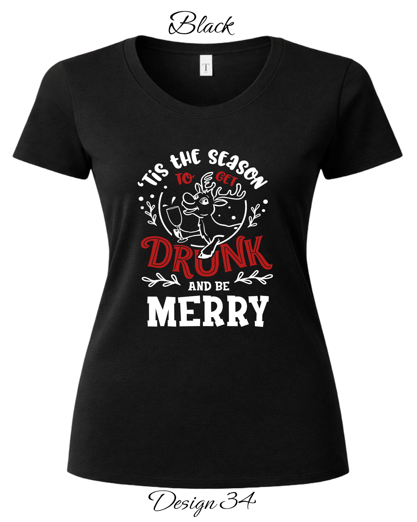 Custom Women's Tank Tops & Tees | Christmas Funny Drinking Inspired Tee