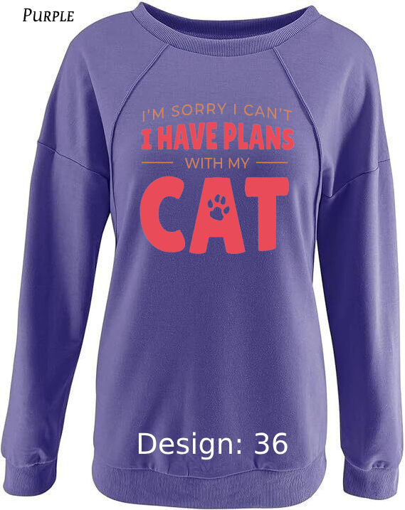 Sweatshirt Women's Cat Sweatshirt | Custom Sweatshirt