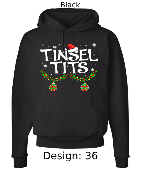 Unisex Christmas Jingle Balls & Tinsel Tits Hoodie Sweatshirt | Custom Hoodie