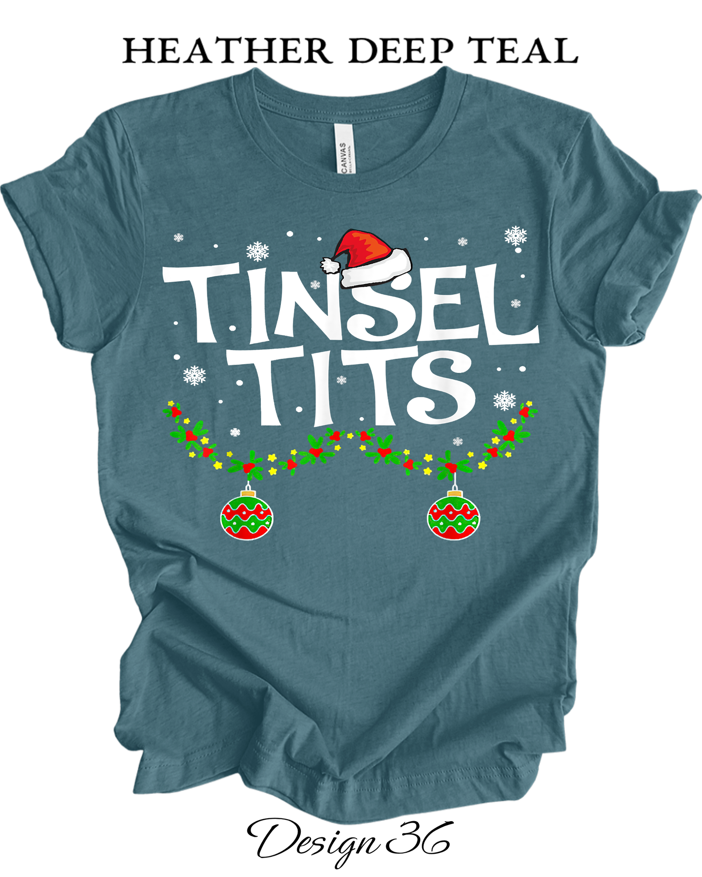 Custom Tee Unisex Crew Neck T-Shirts | Christmas Jingle Balls & Tinsel Tits Inspired Tee