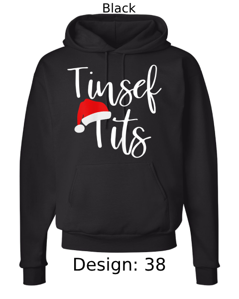 Unisex Christmas Jingle Balls & Tinsel Tits Hoodie Sweatshirt | Custom Hoodie