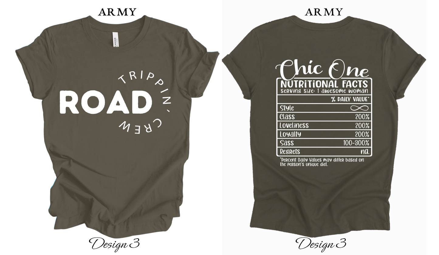 Custom Tee Unisex Crew Neck T-shirts | Road Trippin' Crew Matching Tess