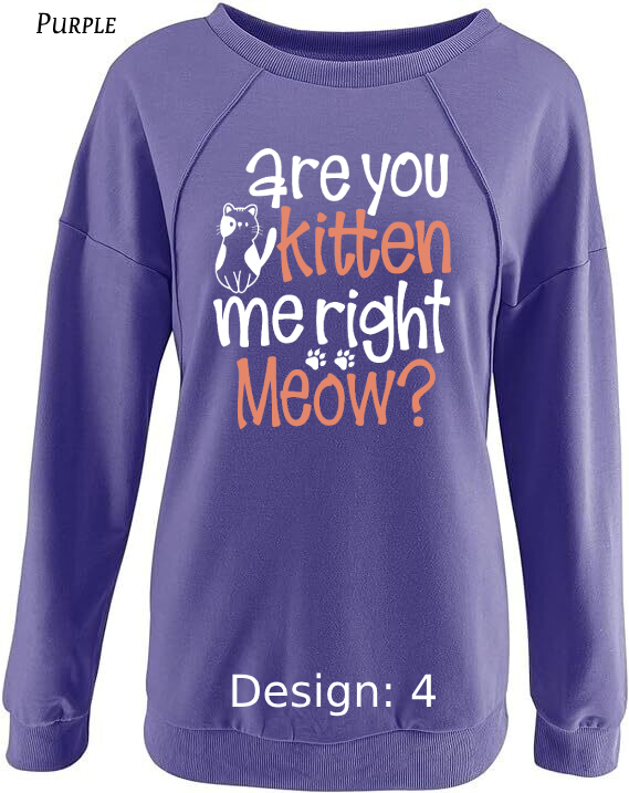 Sweatshirt Women's Cat Sweatshirt | Custom Sweatshirt