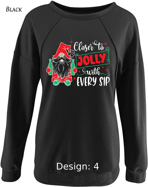 Sweatshirt Women's Christmas Funny Drinking Sweatshirt | Custom Sweatshirt