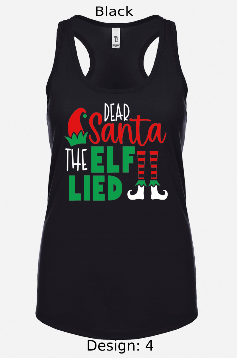 Shirts Women's Customized Tank Tops & Shirts | Christmas Funny Elf Themed Tee