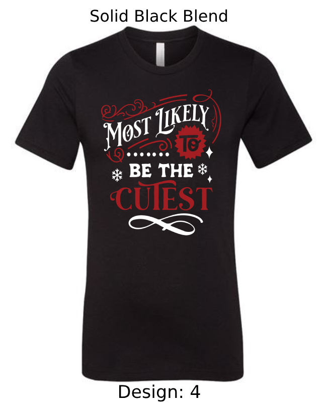 Shirts Men's Customized T-Shirts |  Christmas Funny Most Likely To Themed Tee
